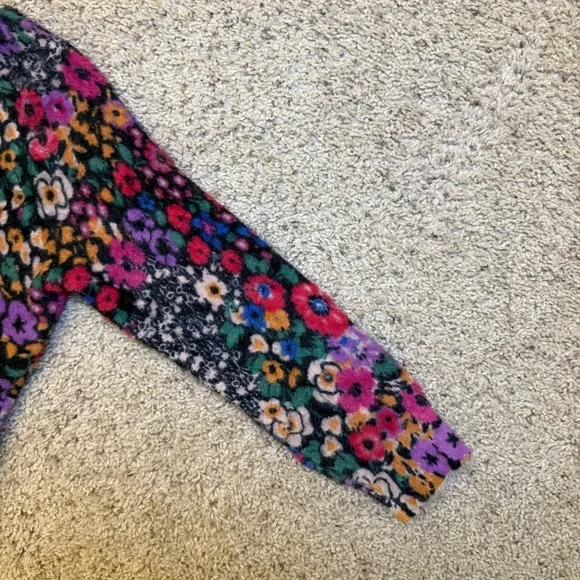 Anthropologie Floral Eyelash Multicolor Bouquet Flowers Romantic Fuzzy Sweater S - Picture 4 of 7